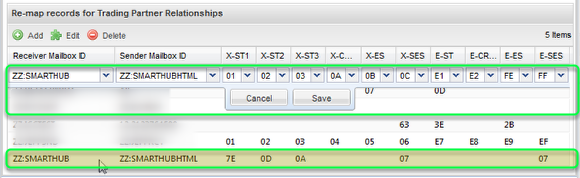 Adding a new row for any existing TP Relationship record will replace the existing record