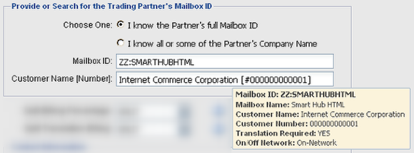 The mailbox is defined to our network.