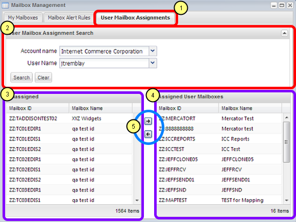 Overview of User Mailbox Assignments